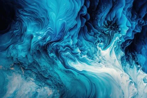 Blue creative abstract hand painted design wallpaper background, marble textu Stock Illustration