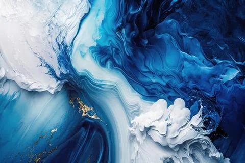 Blue creative abstract hand painted design wallpaper background, marble textu Stock Illustration