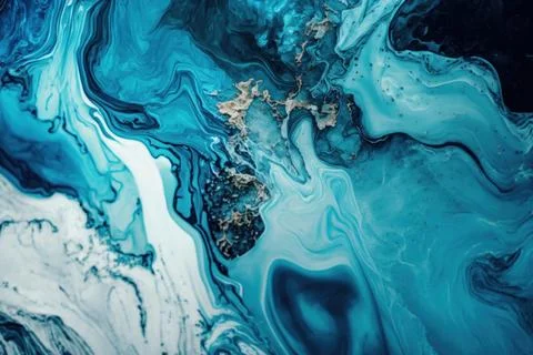 Blue creative abstract hand painted design wallpaper background, marble textu Stock Illustration