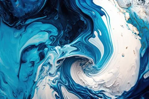 Blue creative abstract hand painted design wallpaper background, marble textu Stock Illustration