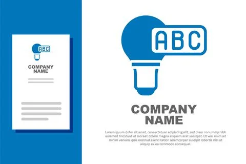 Blue Creative lamp light idea icon isolated on white background. Concept ideas Illustrazione stock