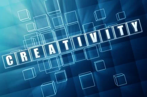 Blue creativity in glass blocks Stock Illustration