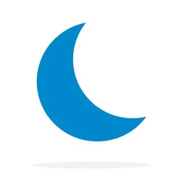 Blue crescent vector flat isolated Stock Illustration