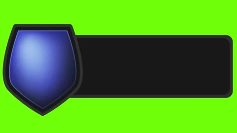 Blue Crest Shield Lower Third Broadcast Overlay Chroma Key Motion Video stock 341567315
