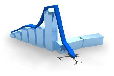 Blue crisis chart Stock Illustration