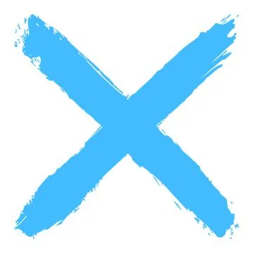 Blue criss cross brushstroke delete sign Stock-Illustration