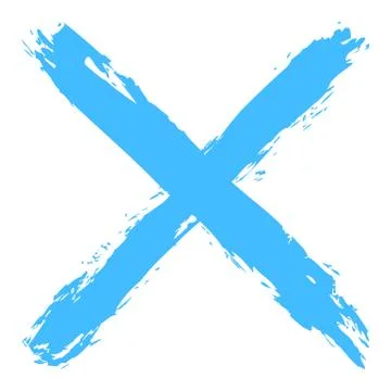 Blue criss cross brushstroke delete sign Illustrazione stock
