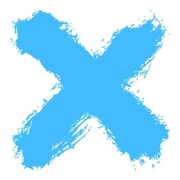 Blue criss cross brushstroke delete sign Illustrazione stock