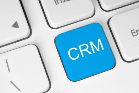 Blue crm button . Stock Photos