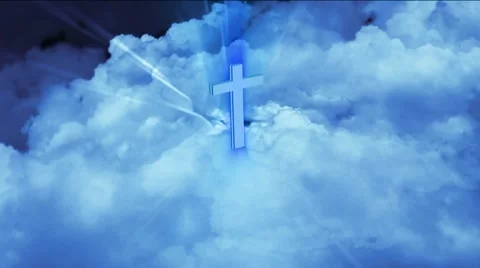 Blue cross to heaven Stock Footage 8565487