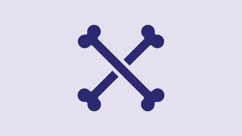 Blue Crossed human bones icon isolated o... | Stock Video | Pond5