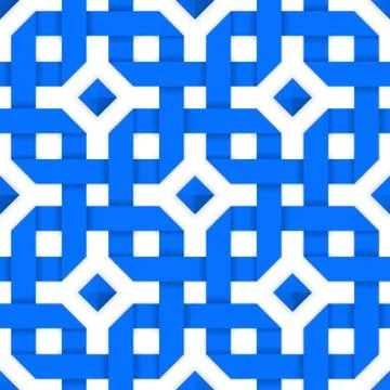 Blue crossed ribbons. Seamless pattern Stock Illustration