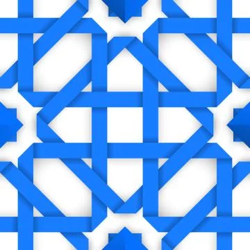 Blue crossed ribbons. Seamless pattern Stockillustratie