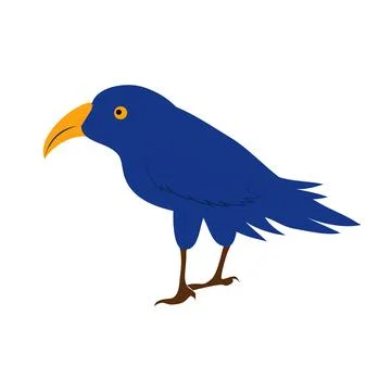 Blue Crow Icon Stock Illustration