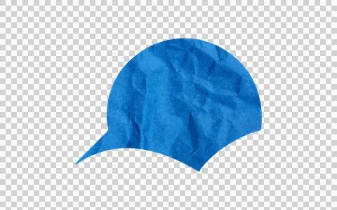 Blue Crumpled Paper Speech Bubble Shape Stock Illustration