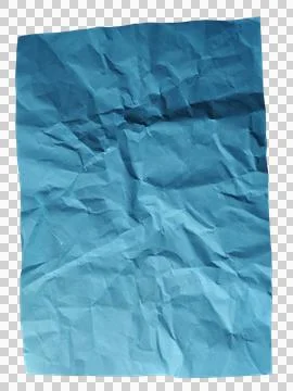 Blue crumpled paper texture background with creased surface and abstract folds. Stock Photos