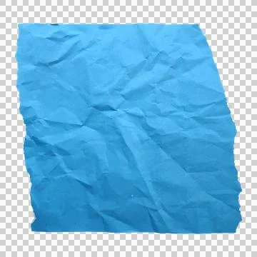 Blue Crumpled Paper Texture Isolated on White Background 库存插图