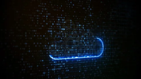 Blue Crypto Cloud Computing Concept Stock Footage 112933940