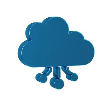 Blue Cryptocurrency cloud mining icon isolated on transparent background. B.. 库存插图