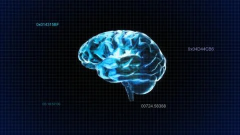 Blue crystal brain timecode Stock Illustration