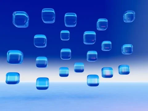 Blue crystal cubes background Stock Illustration