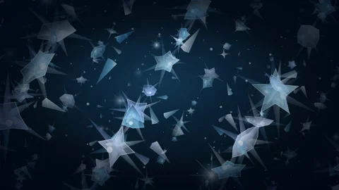 Blue Crystal Formation Loop - Glowing Star Macro Rotation Backdrop Video stock 341870570