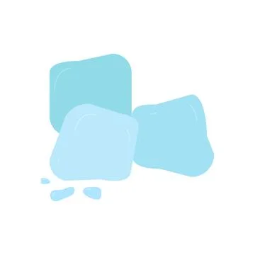 Blue crystal ice cubes on white background. Stock-Illustration