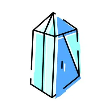Blue crystal icon representing a geometric mineral design Stock Illustration
