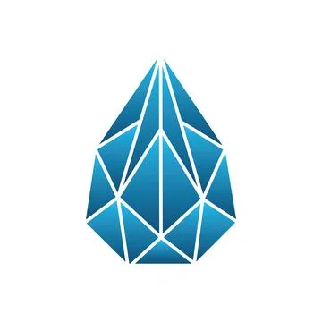 Blue Crystal Logo Design for Technology and Premium Business Brand. Stock Illustration