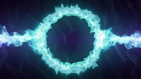 Blue Crystal Logo Ring HD Stock Footage 98438762