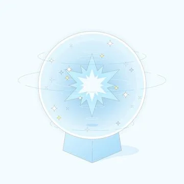 Blue crystal magic ball Stock Illustration
