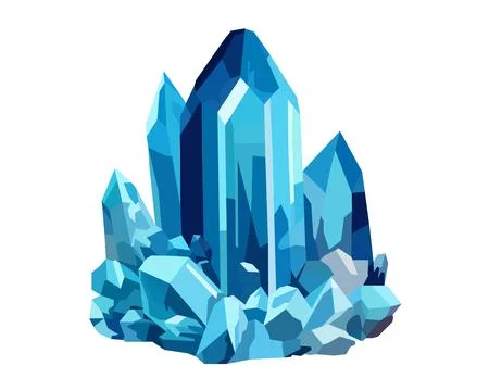 Blue crystal nugget. Stock Illustration