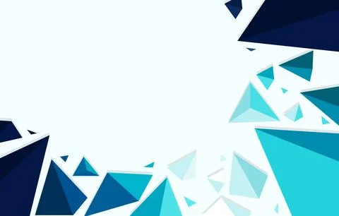 Blue Crystal Pieces Triangular Triangulation Polygon Design Background Stock Illustration