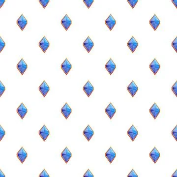Blue crystal rhombus gem pattern repeating background Stock Illustration