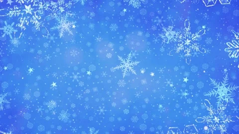 Blue Crystal Snowflake Fall Background 4K Loop Stock Footage 293636843