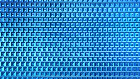 Blue crystal square tiles with glittering light reflections, seamless 4K loop Stock Footage 342257095
