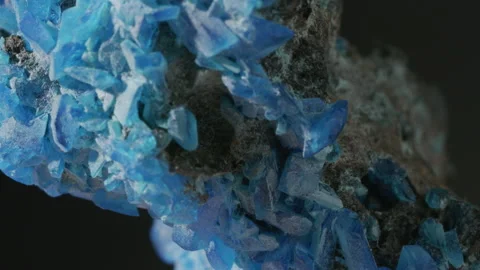 Blue crystals on black Stock Footage 131453684