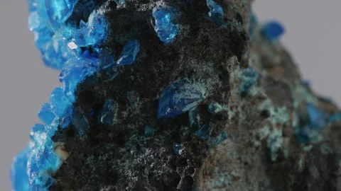 Blue crystals on grey Stock Footage 131455814