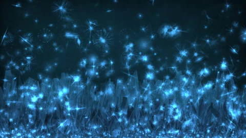 Blue Crystals Growing Light Particles Abstract Fantasy Background Stock Footage 317549917