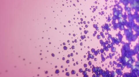 Blue crystals growing over a light pink surface. Abstract background, digital Stock Illustration
