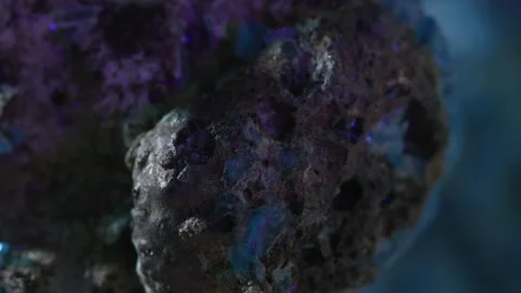 Blue crystals with ultraviolet light Stock Footage 131452525