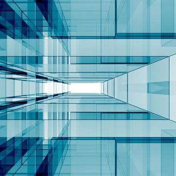 Blue cube 3d rendering Foto stock