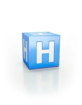Blue cube, H Stock Illustration