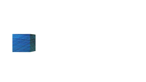 Blue cube moving on an indeterminate path white background 3d rendering Stock Footage 236217394