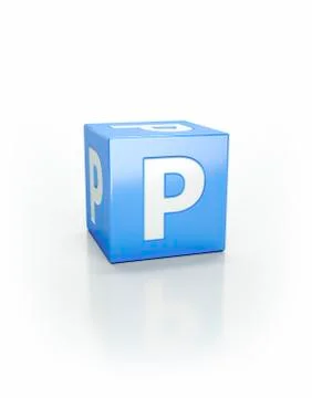 Blue cube, P 스톡 일러스트