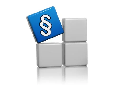 Blue cube with paragraph sign on boxes Stock Illustration