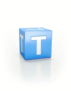 Blue cube, T Stockillustratie