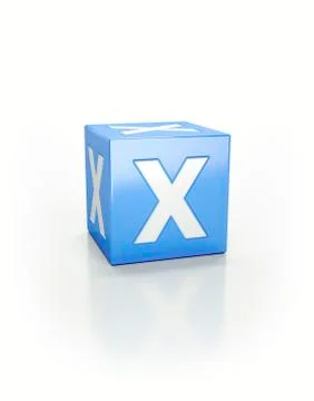 Blue cube, X 스톡 일러스트