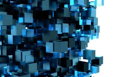 A Blue Cubes Abstract Background イラスト素材