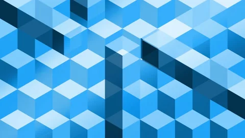 Blue cubes and bars abstract animation for background, looped seamless. Stock Footage 152716427